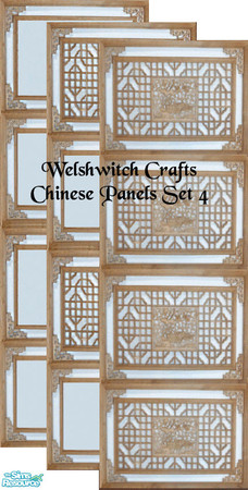 Sims 2 — Chinese Panels Set4 by WelshWitch — Wooden chinese panels will bring the orient into any sim home. Beautiful