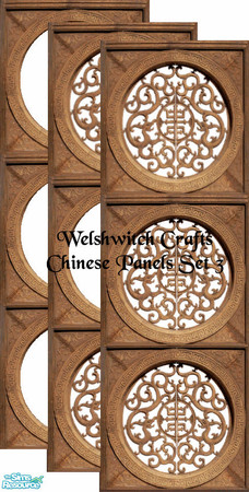 Sims 2 — Chinese Panels Set3 by WelshWitch — Wooden chinese panels will bring the orient into any sim home. Beautiful