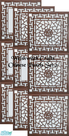 Sims 2 — Chinese Panels Set2 by WelshWitch — Wooden chinese panels will bring the orient into any sim home. Beautiful