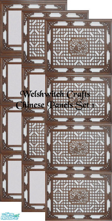 Sims 2 — Chinese Panels Set1 by WelshWitch — Wooden chinese panels will bring the orient into any sim home. Beautiful
