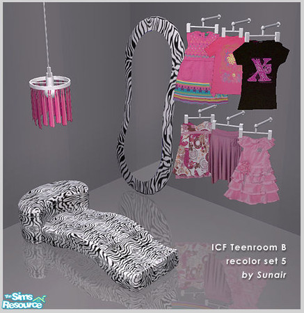 Sims 2 — ICF Teenager Room B - Recolor set 5 by Sunair — ICF Teenager Room B - Recolor set 5 (white)