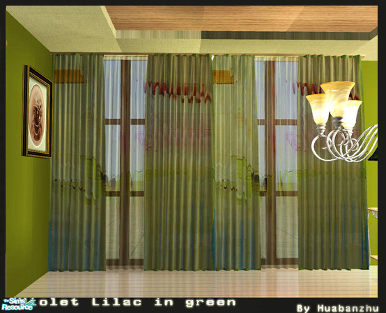 Sims 2 — Violet Lilac In Green - curtains by huabanzhu — 