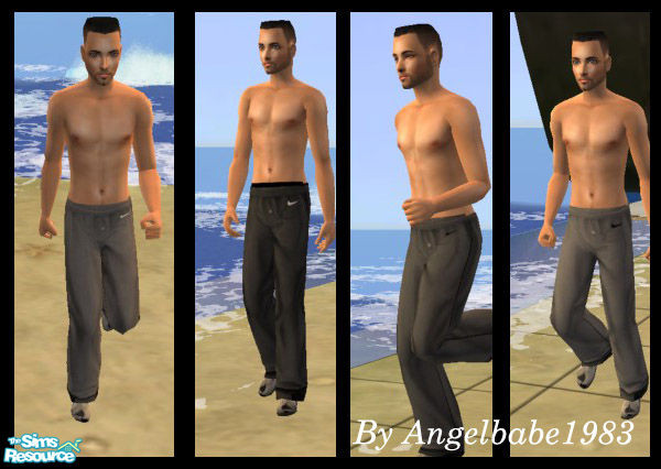 Sims 2 — Leyton Set by Angelbabe1983 — Here are 4 Athletic Outfits for your Adult Male Sims. It's just sweat pants and