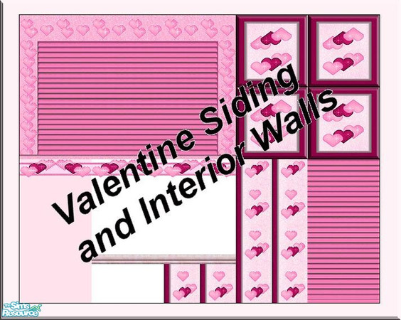 Sims 2 — Valentine Siding and Interior Walls by Lorah — Happy Valentines Day! Celebrate this day of romance with hearts
