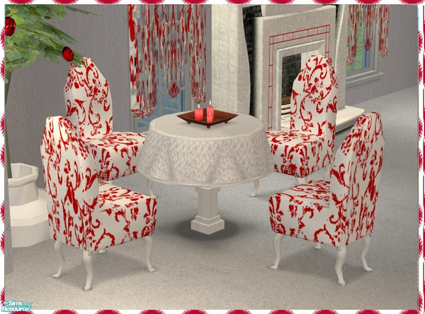 Sims 2 — Lover's Suite in White - Dining Chair by Dgandy — Recolor of my Lover's Suite in white plus a white fireplace.
