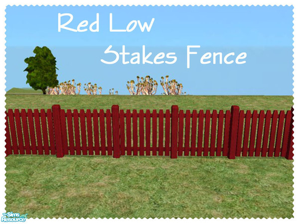 Sims 2 — Red Low Stakes Fence by Shakeshaft — Part of a set of recolours of the Low Stakes Fencing and the Nice and
