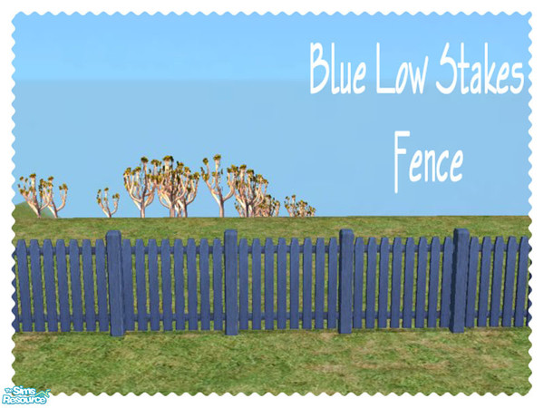 Sims 2 — Blue Low Stakes Fence by Shakeshaft — Part of a set of recolours of the Low Stakes Fencing and the Nice and
