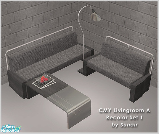 Sims 2 — CMY Livingroom A - Recolor set 1 by Sunair — CMY Livingroom A - Recolor set 1 (black)