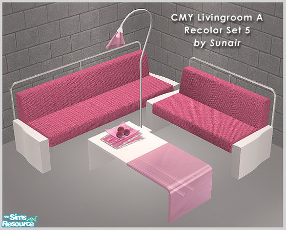 Sims 2 — CMY Livingroom A - Recolor set 5 by Sunair — CMY Livingroom A - Recolor set 5 (white)