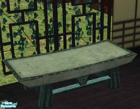 Sims 2 — Tranquility Corner - Stone Table by thkehne — A surface for tea, or plants or a book, inside or out!