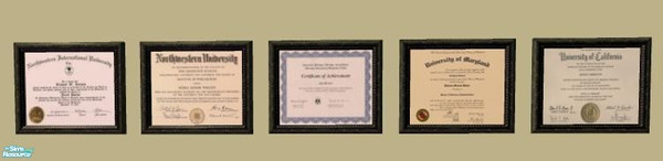 Sims 2 — Diploma by Maree464 — Something extra for the Sims Wall.