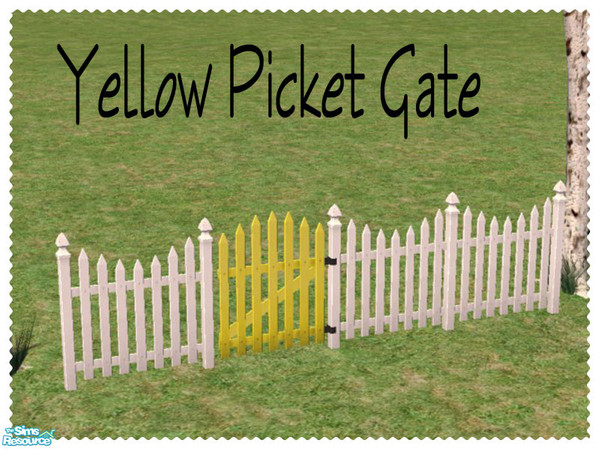 Sims 2 — Yellow Picket Gate by Shakeshaft — Part of a set of 6 recolours of the picket fence with gates to match. **