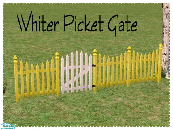 Sims 2 — Whiter Picket Gate by Shakeshaft — Part of a set of 6 recolours of the picket fence with gates to match. **