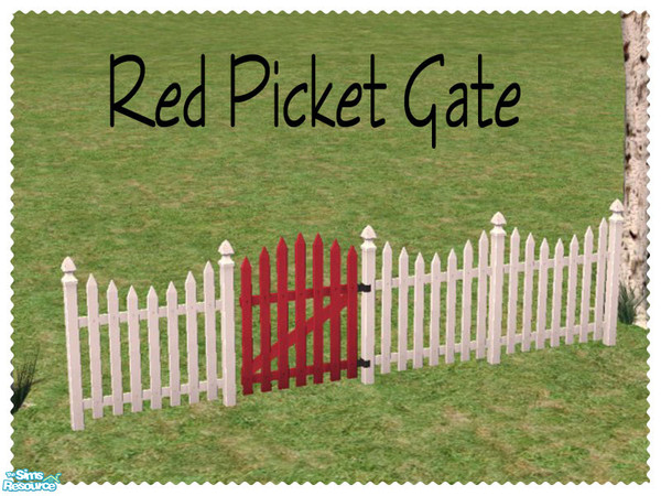 Sims 2 — Red Picket Gate by Shakeshaft — Part of a set of 6 recolours of the picket fence with gates to match. ** TSRAA