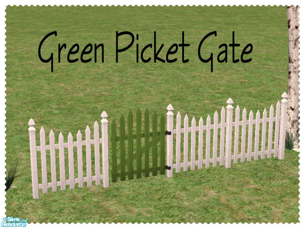 Sims 2 — Green Picket Gate by Shakeshaft — Part of a set of 6 recolours of the picket fence with gates to match. ** TSRAA