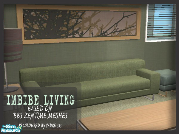 Sims 2 — Imbibe Livingroom Set Sofa by Padre — Soak up the serenity, drink in the stillness, unwind in the Imbibe