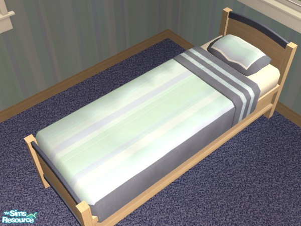Sims 2 — Judy_Dormroom, bedding blue by judyhugsnoopy — Light blue color bedding match with my recolor dorm room set.