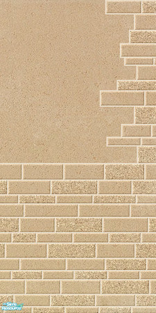 Sims 2 — Fusion - cream wall 7 by Spaik — A set of brick walls and floors that can be combined together. They tile