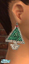 Sims 2 — Christmas Rhine by Ses — Christmas tree earrings decorated in rhinestones