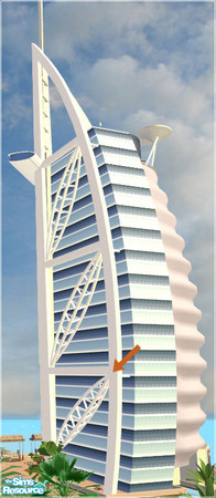 Sims 2 — Burj Al Arab - Architecture elements - exoskeleton left s. by senemm — A set of 8 huge architecture elements