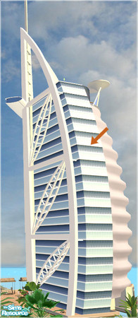 Sims 2 — Burj Al Arab - Architecture elements - side window right s. by senemm — A set of 8 huge architecture elements