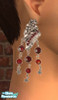 Sims 2 — Starry Slippers by Ses — Silver earrings with a slipper design and red jewels