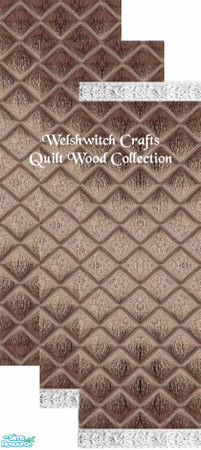 Sims 2 — Quilted Wood Set by WelshWitch — Wood colour shiny walls, with quilted effect. 6 coloured sets in all, with