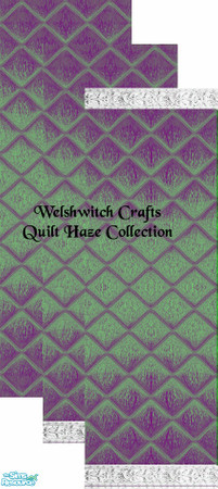 Sims 2 — Quilted Haze Set by WelshWitch — Purple & Green Hazy shiny walls, with quilted effect. 6 coloured sets in