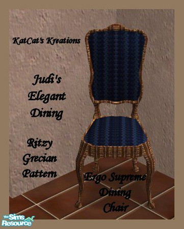 Sims 2 — JED - Ritzy Grecian ES Dining Chair by KatCat — Recolor of the \"Ergo Supreme Dining Chair\" from the