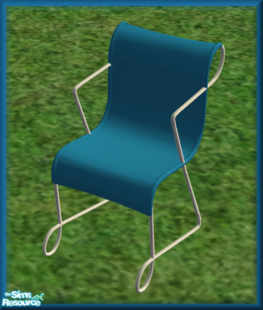 Sims 2 — NK TC58 Laguna Outside - Chair by MoMama — A nice bright blue chair for relaxing by the pool.