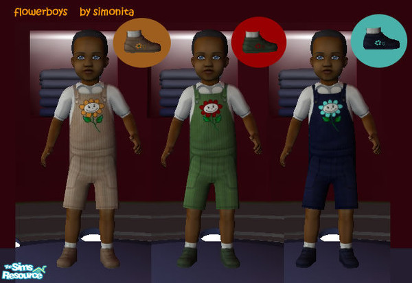 Sims 2 —  by simonita — recolors of the blue flowerbabies-overal for boys, cute everyday clothing for the whole spring