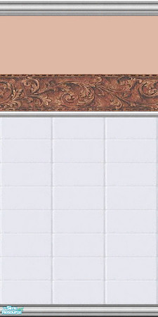 Sims 2 — Resturant Restroom 3 by Lorah — Resturant Restrooms; White tile, paint in peach, sage, olive and blue-grey,