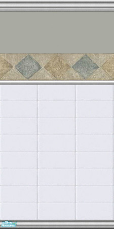 Sims 2 — Resturant Restroom 1 by Lorah — Resturant Restrooms; White tile, paint in peach, sage, olive and blue-grey,