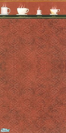 Sims 2 — Cafe  - Masonry by Yizzi — Cafe border on red decorative stone