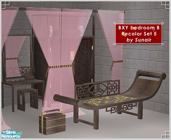 Sims 2 — BXY Bedroom B - Recolor set 5 by Sunair — BXY Bedroom B - Recolor set 5 (oldwood)