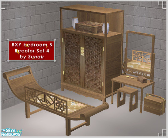 Sims 2 — BXY Bedroom B - Recolor set 4 by Sunair — BXY Bedroom B - Recolor set 4 (oak)