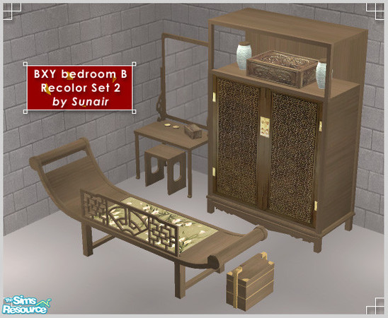 Sims 2 — BXY Bedroom B - Recolor set 2 by Sunair — BXY Bedroom B - Recolor set 2 (brown)