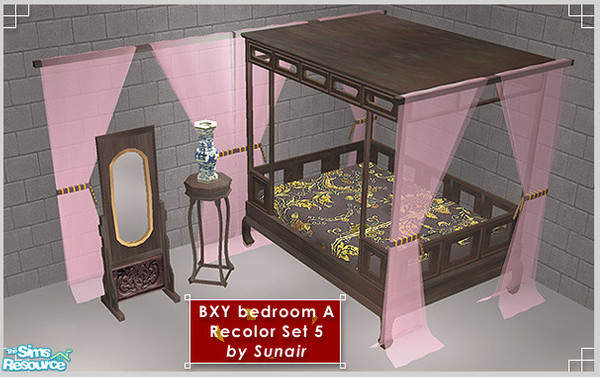 Sims 2 — BXY Bedroom A - Recolor set 5 by Sunair — BXY Bedroom A - Recolor set 5 (oldwood)