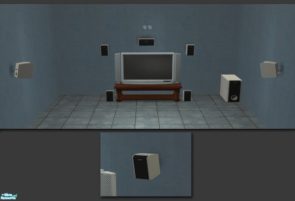 Sims 2 — Sony 7.1 Surround Sound Satellite Wall by Toddfx — Front satellite speakers for 7.1 surround system. Also look