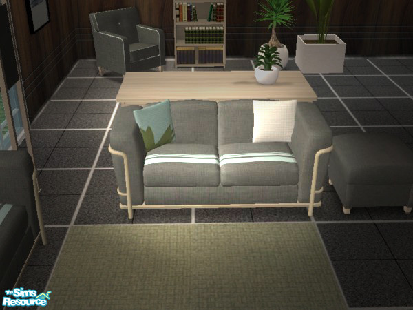 Sims 2 — Bruce Loveseat by Padre — This one is for the batchelor Sims. Strong dark greys, dark grey-greens with soft