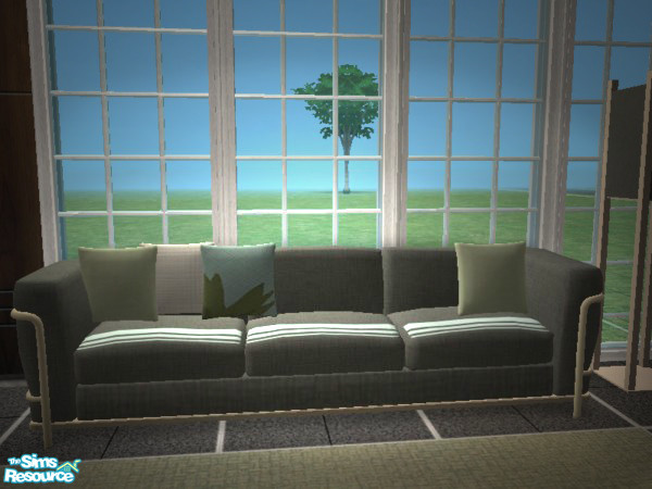 Sims 2 — Bruce Sofa by Padre — This one is for the batchelor Sims. Strong dark greys, dark grey-greens with soft blues