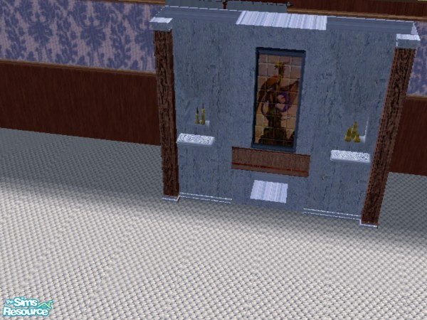 Sims 2 — Bllue Berry Living Room - fireplace faca by ead425 — place maxis fireplace on wall and cover with the facade.