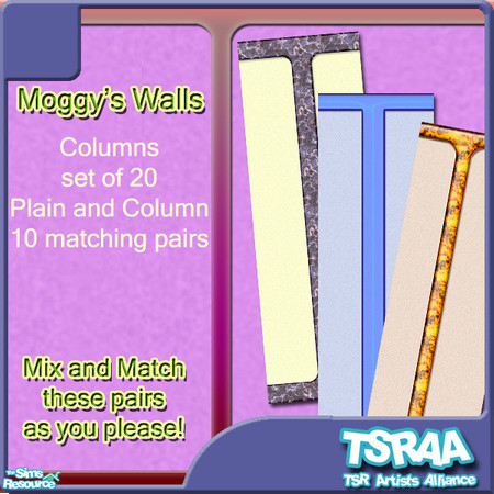 Sims 2 — Columns  by KittenKiss — Want walls with columns built into the wall like the other poured styles? But with
