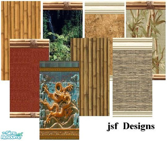 Sims 2 — jsfWalls for the Oriental  theme by jsf — From jsf Designs for TSR TSRAA