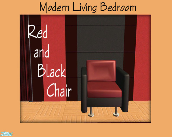 Sims 2 — Red and Black Chair by Shakeshaft — Red and Black Chair, part of the Modern Living Bedroom Set.