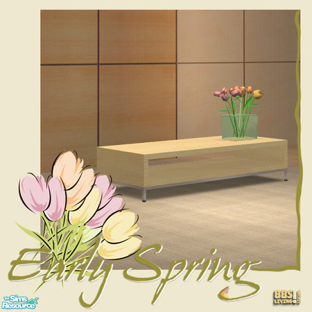 Sims 2 — Early Spring Livingroom - Coffeetable by BetterbeSim — Fresh green, the first flowers, some sunshine.... aren't