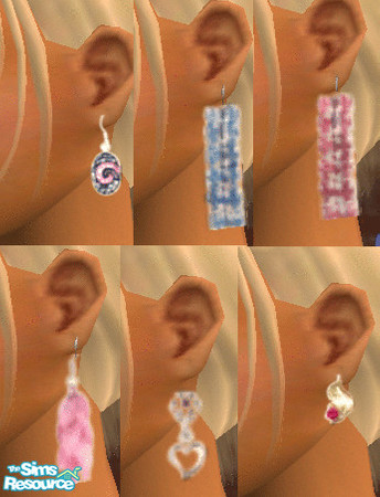 Sims 2 — Earrings mix by janicap — 6 pairs of beautiful earrings