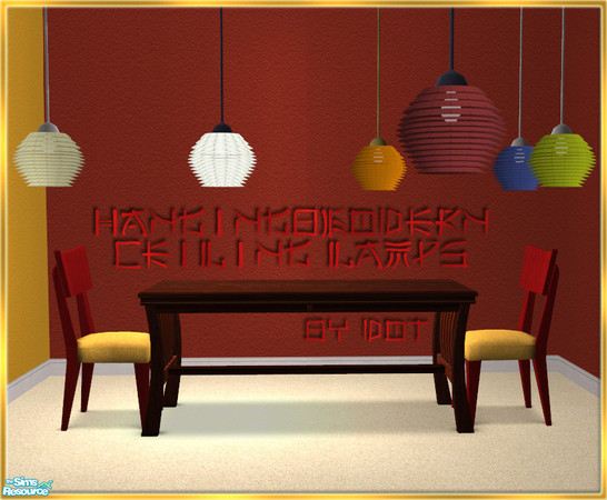 Sims 2 — Hanging O Modern Red - #256336 by DOT — HangingOModern Red Ceiling Lamp 