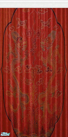 Sims 2 — Oriental Curtains Panels by Shakeshaft — Part of the Oriental Bedroom Set. ** TSRAA **