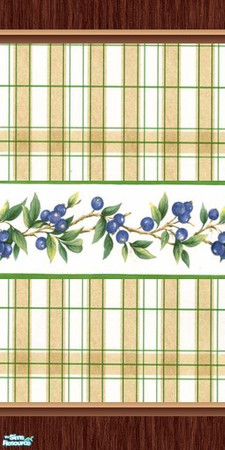 Sims 2 — Blueberry Kitchen -  wall panel by ead425 — plaids, wood and blueberries